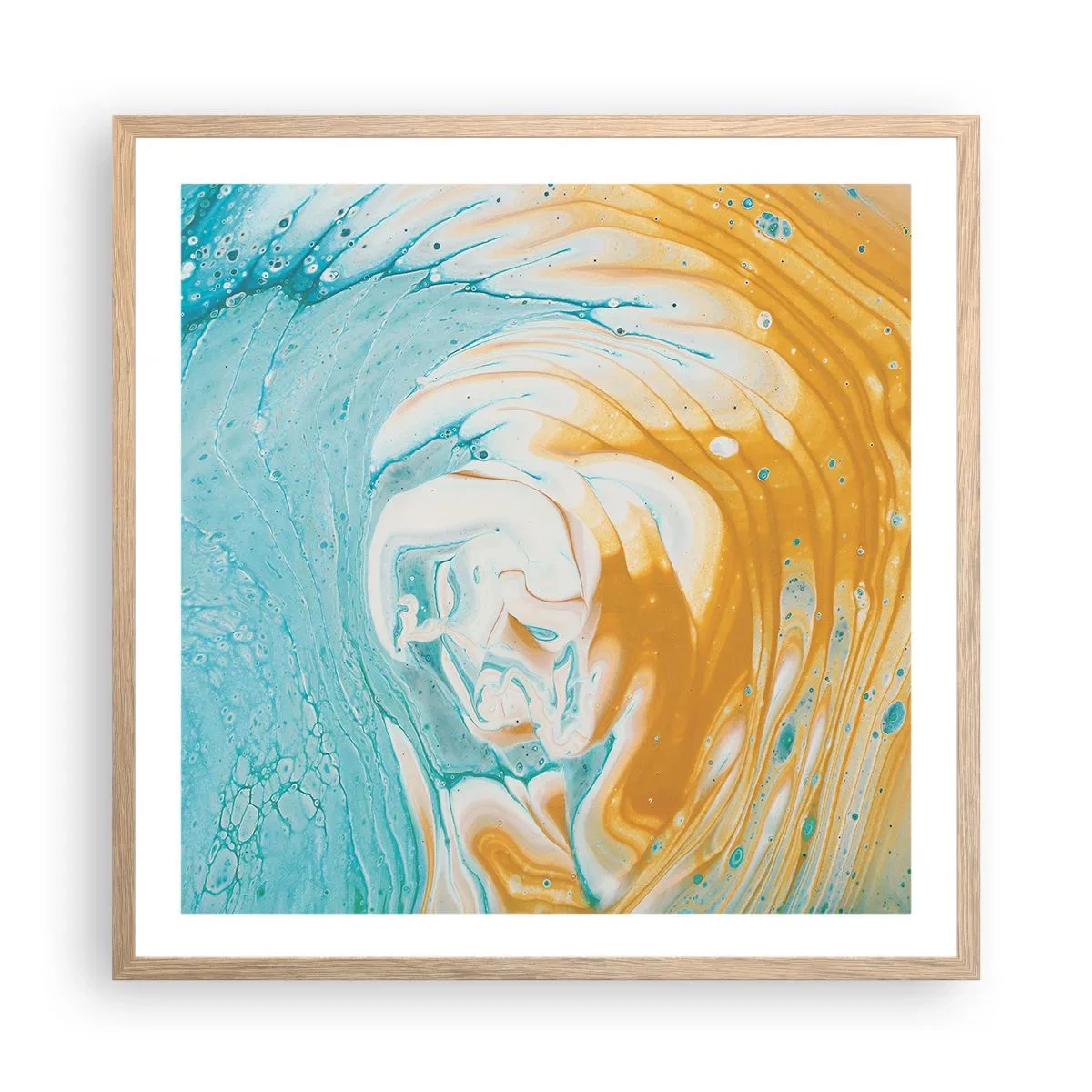 Poster in cornice rovere chiaro - Vortice pastello - 60x60 cm