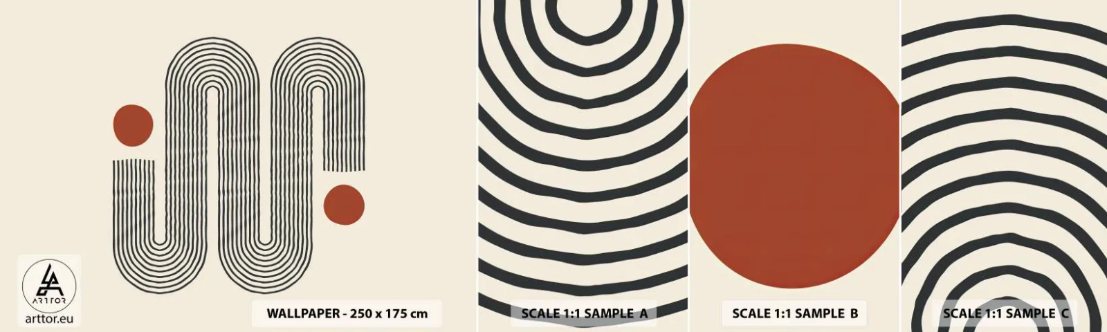 Campione di Fotomurale Adesivo Deluxe Sticker - Dall'inizio alla fine - Astrazione, Grafica, Minimalismo - 100x30 cm