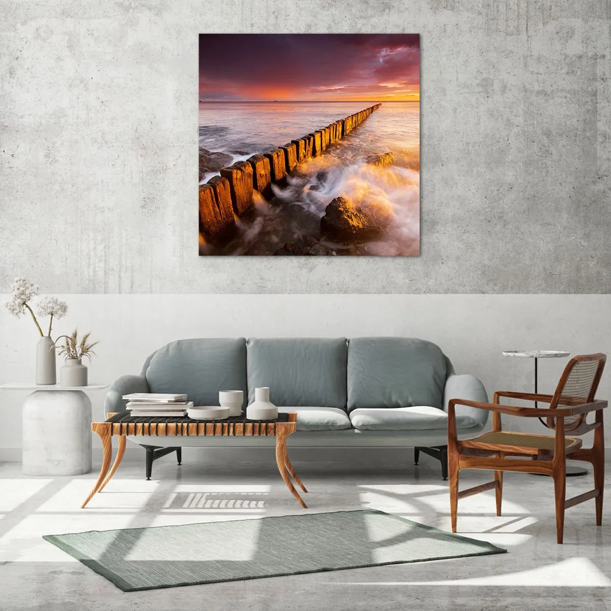 Quadro su vetro - La mitezza delle onde - 40x40 cm