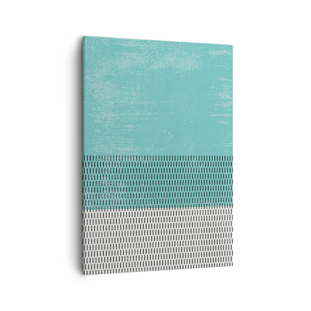 Quadro su tela - Stampe su Tela - Composizione geometrica con turchese e linee - 50x70cm - Composizione equilibrata - Decorazione murale moderna per soggiorno e camera da letto ARTTOR