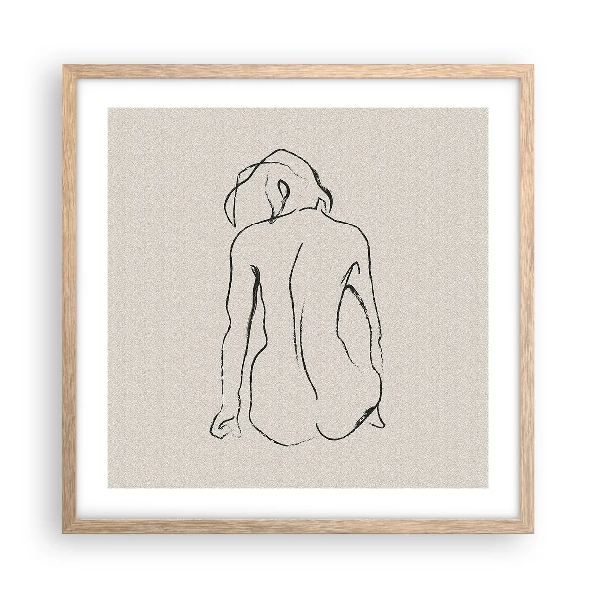 Poster in cornice rovere chiaro - Nudo di ragazza - 50x50 cm