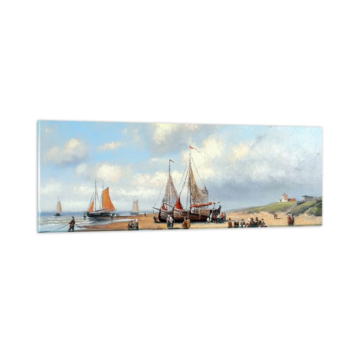 Quadro su vetro - Dopo una buona pesca - 90x30 cm