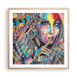 Poster in cornice rovere chiaro - Taci, finché capirai - 60x60 cm