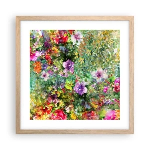 Poster in cornice rovere chiaro - Perdersi nei fiori - 40x40 cm