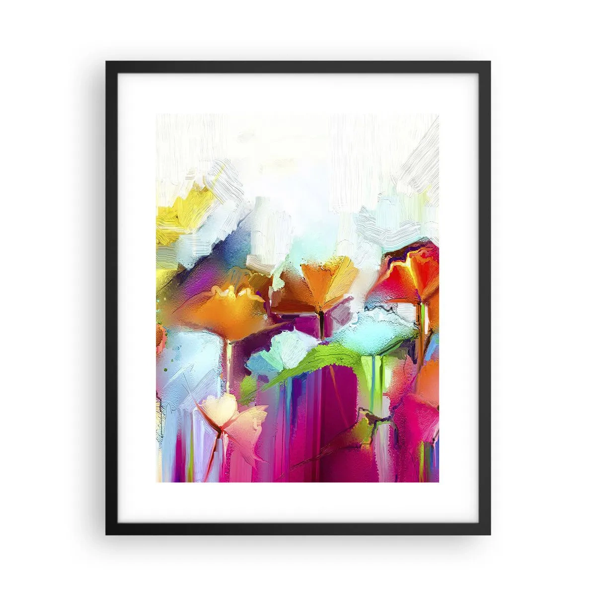 Poster in cornice nera - L'arcobaleno è fiorito - 40x50 cm