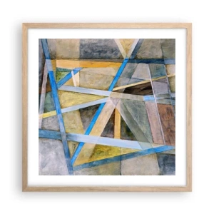 Poster in cornice rovere chiaro - Dritto o obliquo? - 50x50 cm