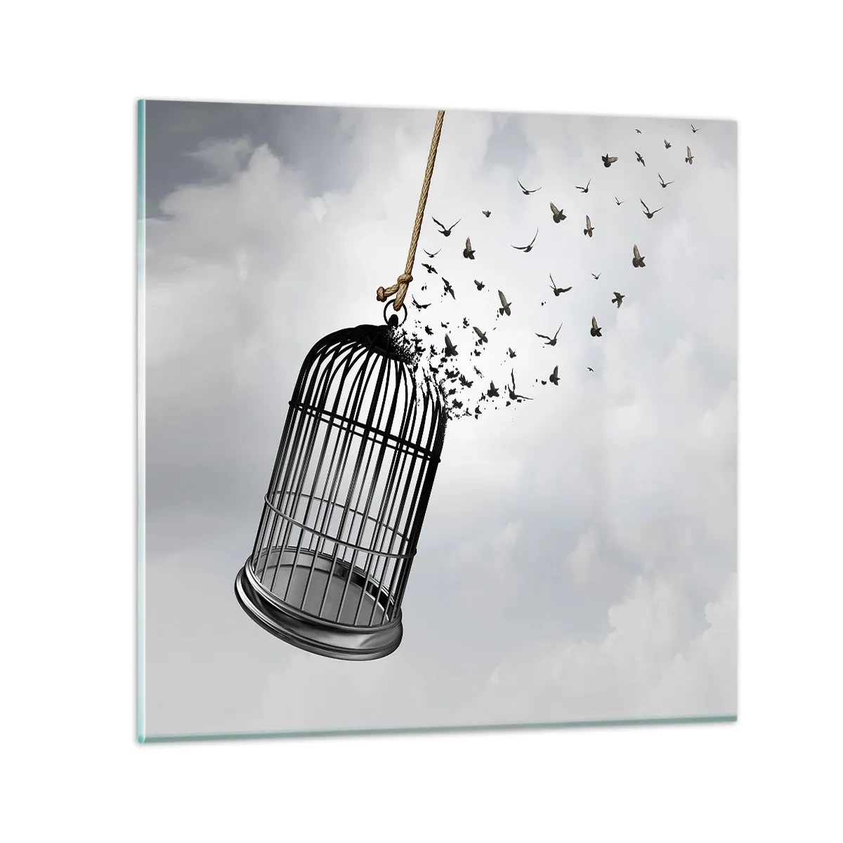 Quadro su vetro - Fede... Speranza... Libertà! - 30x30 cm