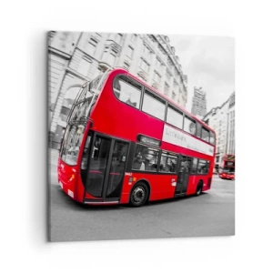 Quadro su tela - Stampe su Tela - Londra tradizionalmente: by bus - 50x50 cm