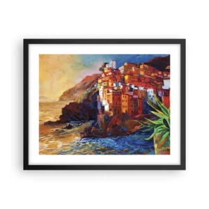 Poster in cornice nera - Atmosfera italiana - 50x40 cm