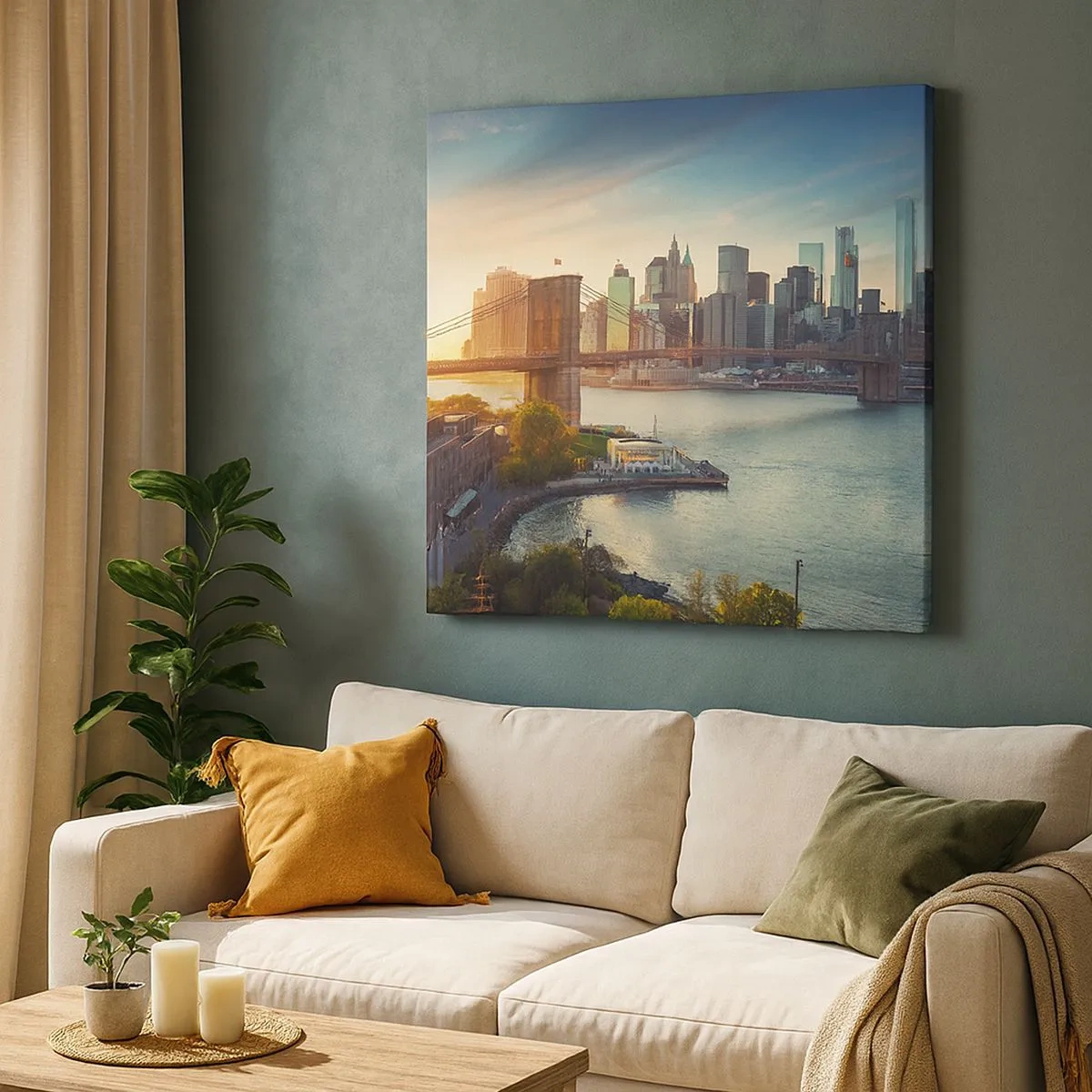 Quadro su tela - Stampe su Tela - L'alba nella grande città - 30x30 cm