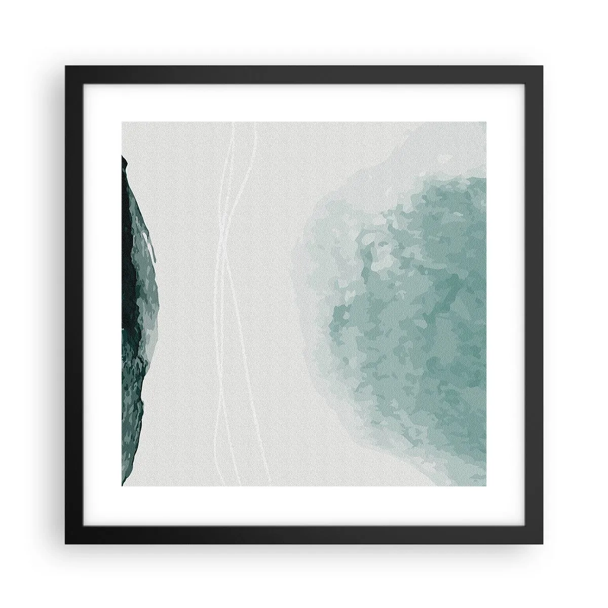 Poster in cornice nera - Incontro con la nebbia - 40x40 cm