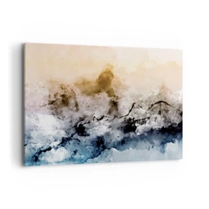 Quadro su tela - Stampe su Tela - Paesaggio astratto con nebbia e colori tenui - 100x70cm - Immersi in una nuvola di nebbia - Decorazione murale moderna per soggiorno e camera da letto ARTTOR