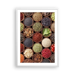 Poster in cornice bianca - Tutti i gusti del mondo - 50x70 cm