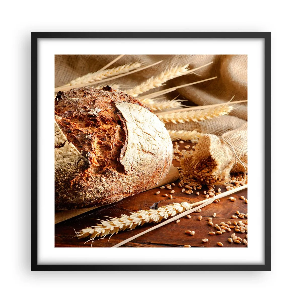 Poster in cornice nera - Appetitoso, profumato, croccante - 50x50 cm