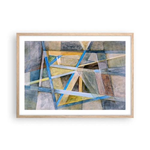 Poster in cornice rovere chiaro - Dritto o obliquo? - 70x50 cm