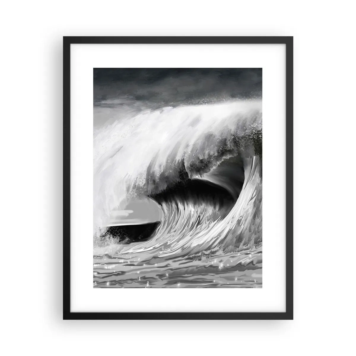 Poster in cornice nera - La furia dell'oceano - 40x50 cm
