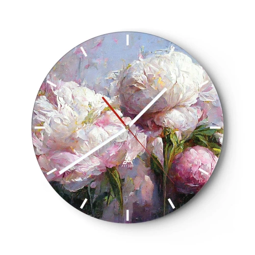 Orologio da parete - Orologio in Vetro - Un bouquet pieno di vita - 40x40 cm