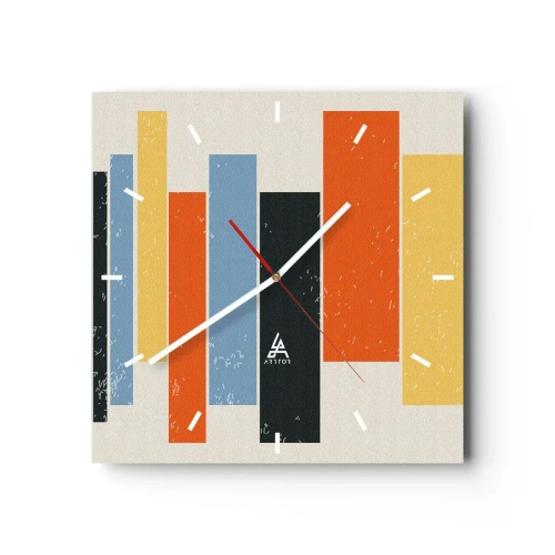 Orologio da parete - Orologio in Vetro - Notazione musicale - 40x40 cm