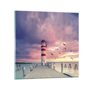 Quadro su vetro - Tempo di tornare in porto - 30x30 cm