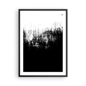 Poster in cornice nera - Composizione astratta in bianco e nero - 50x70cm - E il vincitore è... - Decorazione murale moderna per soggiorno e camera da letto ARTTOR