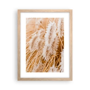 Poster in cornice rovere chiaro - Il fruscio dorato dell'erba - 30x40 cm