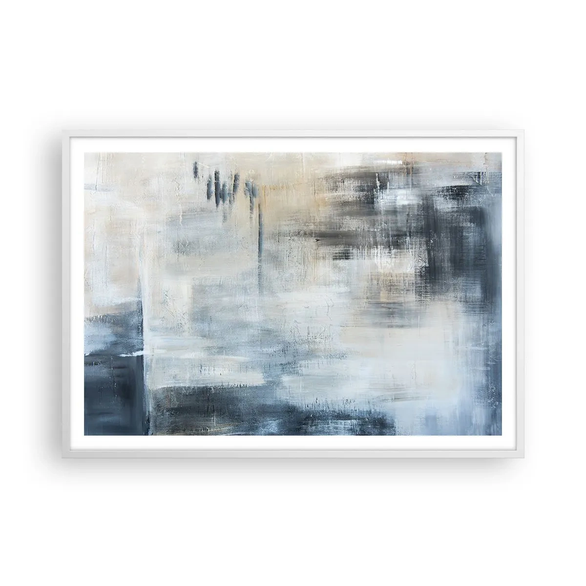 Poster in cornice bianca - Coperti dal blu - 100x70 cm