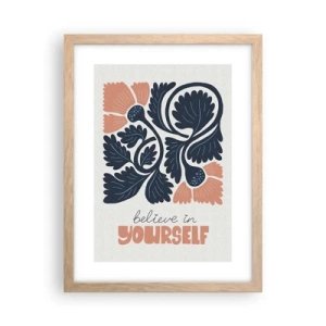 Poster in cornice rovere chiaro - E qui fiorisci - 30x40 cm