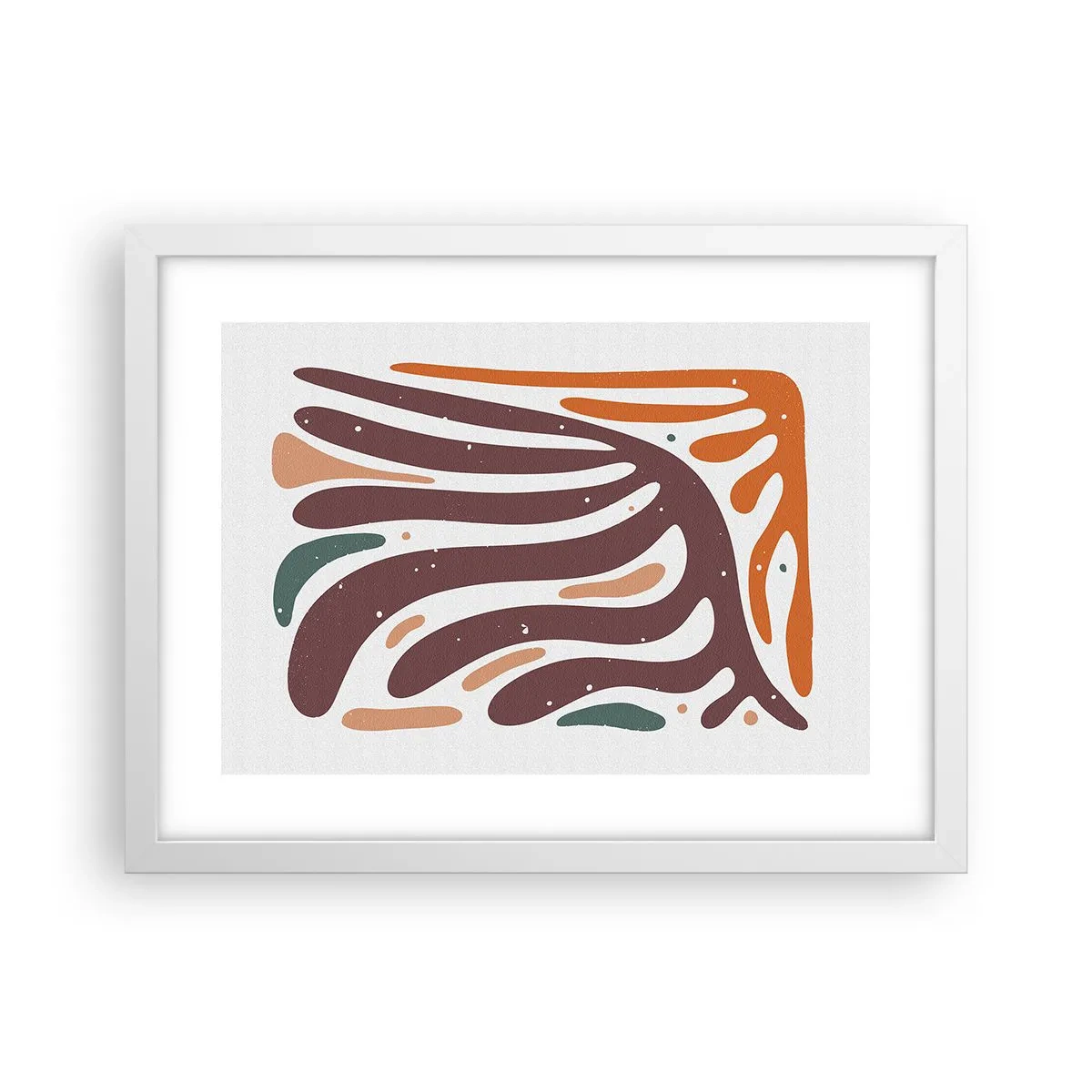 Poster in cornice bianca - Composizione organica raggiante - 40x30 cm