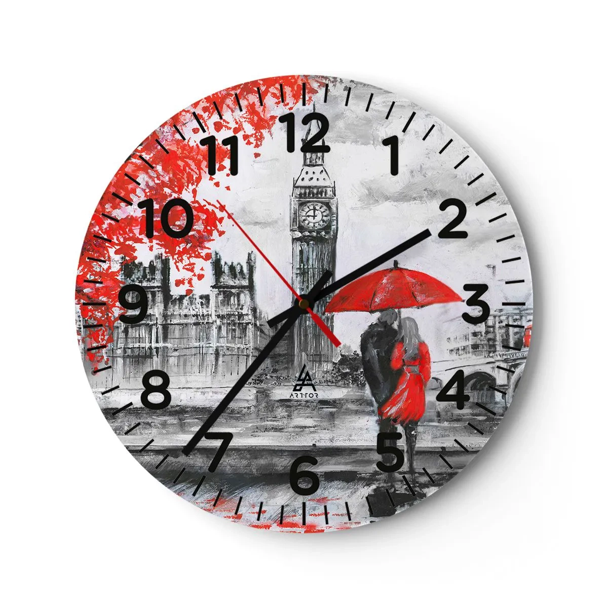 Orologio da parete - Orologio in Vetro - Innamorati a Londra - 30x30 cm