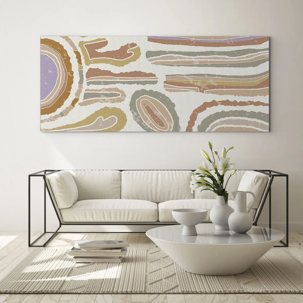 Quadro su vetro - Sezioni colorate - 100x40 cm