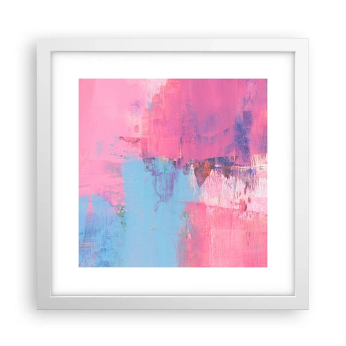 Poster in cornice bianca - Rosa, blu e un pizzico di luce - 30x30 cm