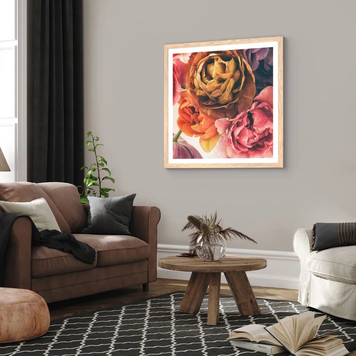 Poster in cornice rovere chiaro - La festa della vita - 50x50 cm