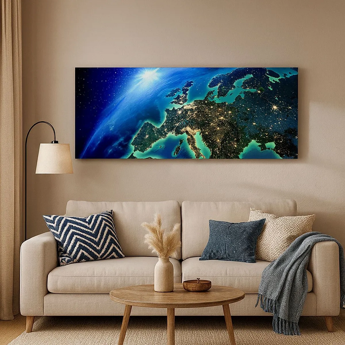 Quadro su tela - Stampe su Tela - L'Europa scintillante - 100x40 cm