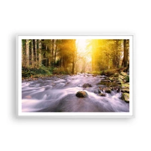 Poster in cornice bianca - Malachite in cornice oro-argento - 100x70 cm