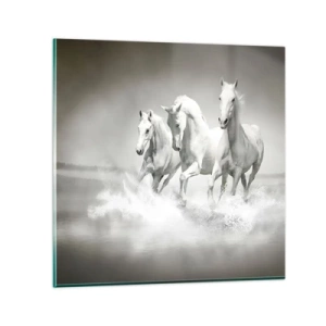 Quadro su vetro - Estasi bianca - 30x30 cm