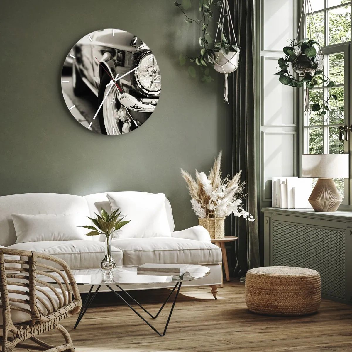 Orologio da parete - Orologio in Vetro - Bellezza intramontabile - 40x40 cm