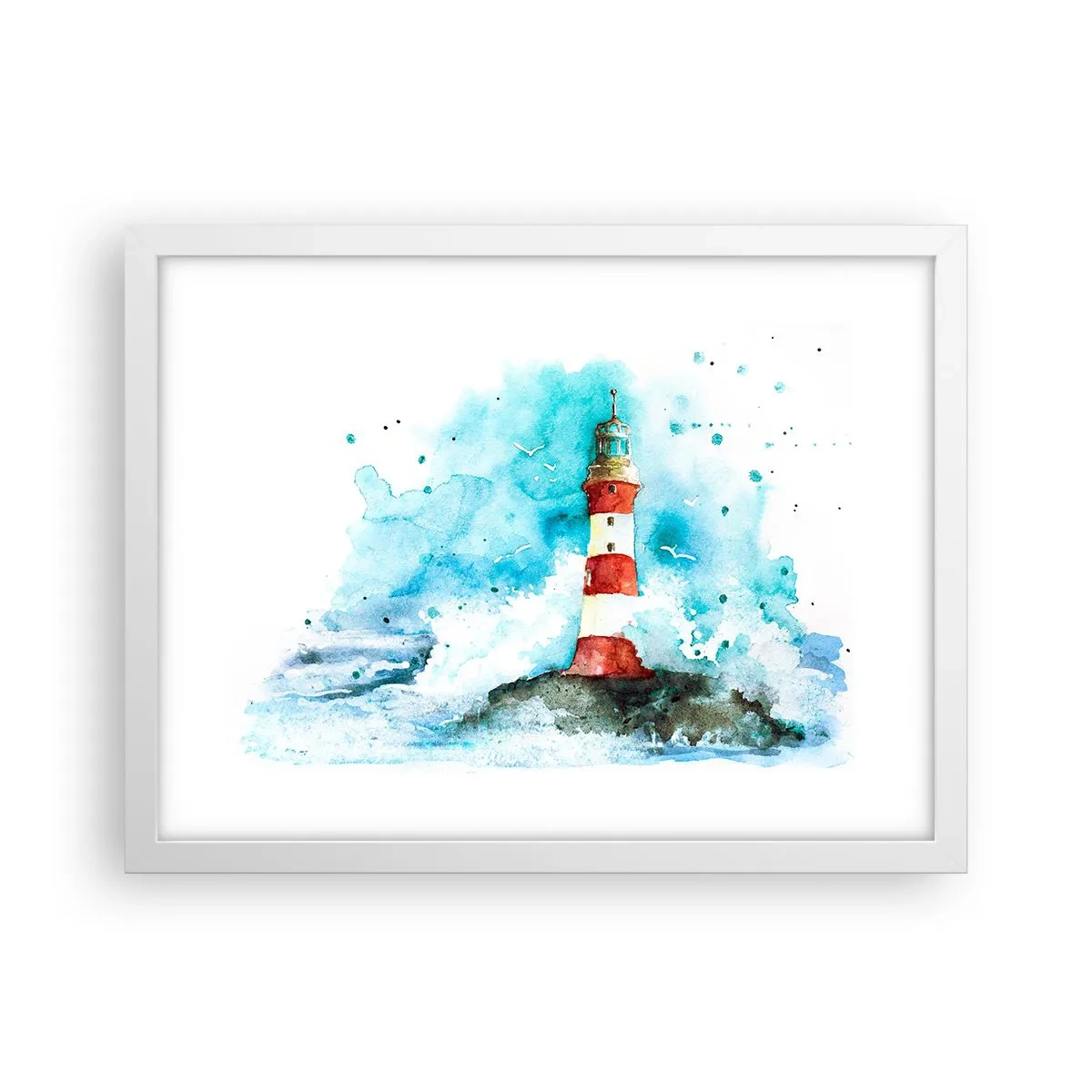 Poster in cornice bianca - L'unità dei quattro elementi - 40x30 cm