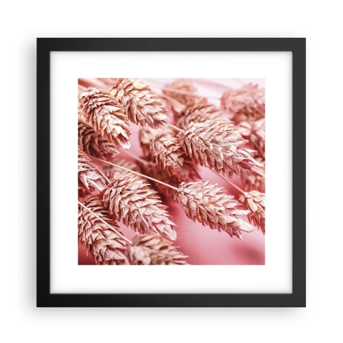 Poster in cornice nera - Cascata di fiori in rosa - 30x30 cm