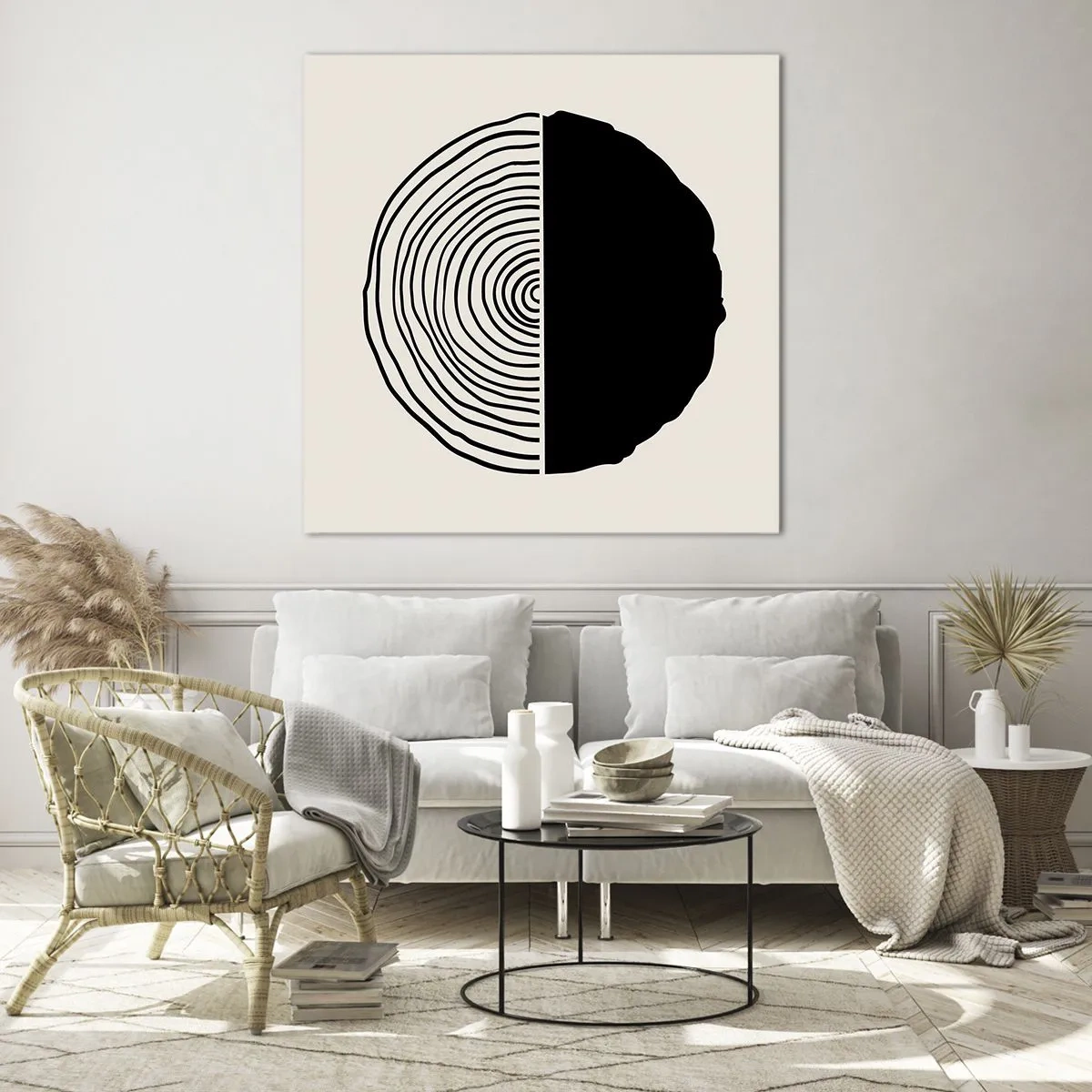 Quadro su vetro - A metà - 60x60 cm