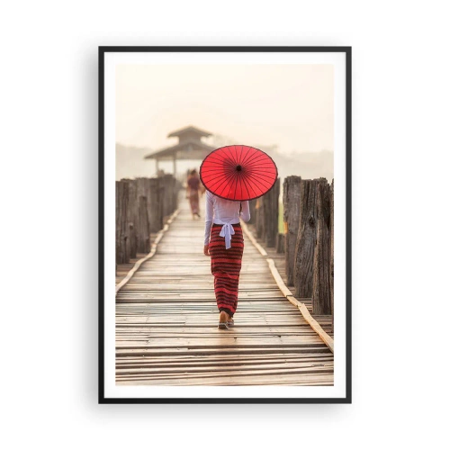 Poster in cornice nera - Sul vecchio ponte - 70x100 cm