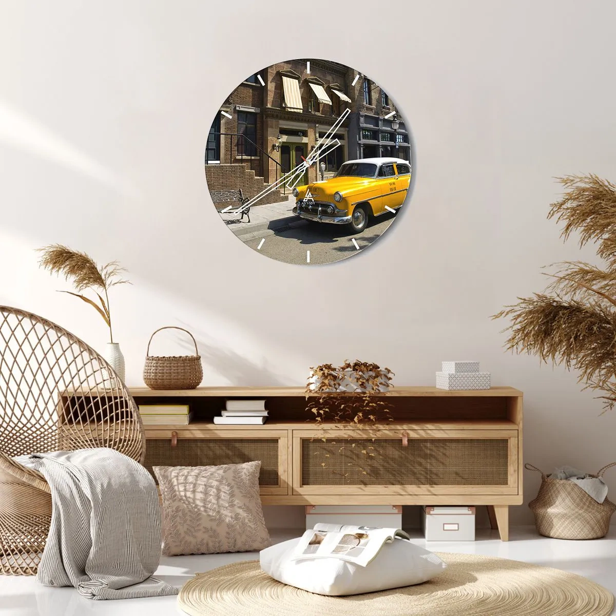 Orologio da parete - Orologio in Vetro - Tanto tempo fa in America - 30x30 cm