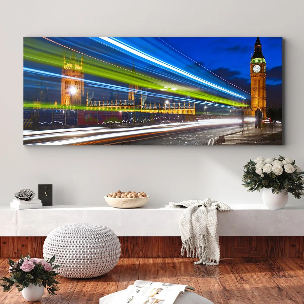 Quadro su tela - Stampe su Tela - Sotto lo sguardo del Big Ben - 90x30 cm