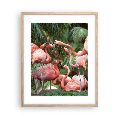 Poster in cornice rovere chiaro - Pettegolezzi pomeridiani - 40x50 cm