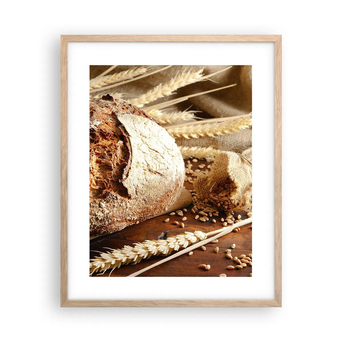 Poster in cornice rovere chiaro - Appetitoso, profumato, croccante - 40x50 cm