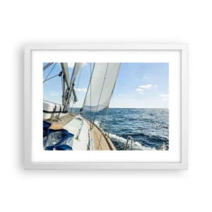 Poster in cornice bianca - Benvenuta avventura - 40x30 cm