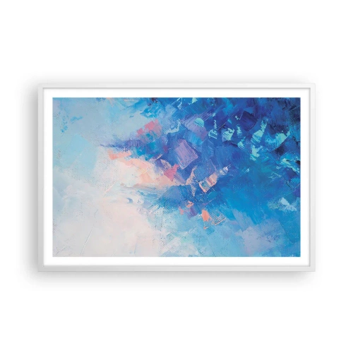 Poster in cornice bianca - Astrazione invernale - 91x61 cm