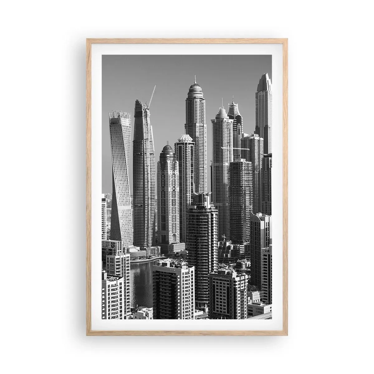 Poster in cornice rovere chiaro - La città sul deserto - 61x91 cm