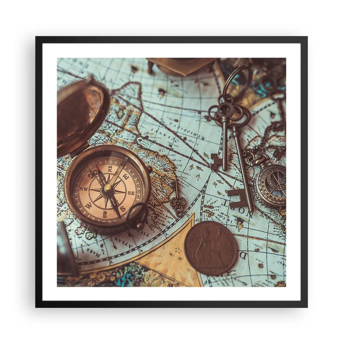 Poster in cornice nera - Per il cercatore di avventure - 60x60 cm