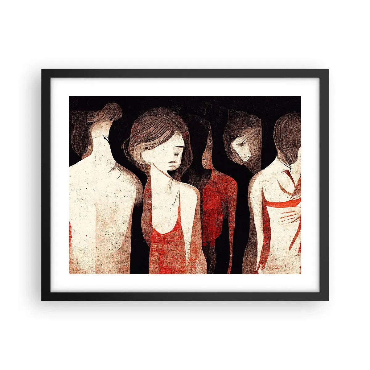 Poster in cornice nera - Madonne nell'oscurità - 50x40 cm