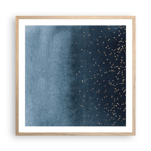 Poster in cornice rovere chiaro - Composizione: fasi blu - 60x60 cm